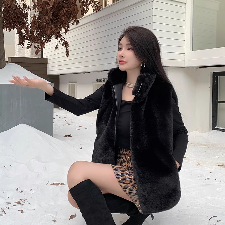 洋气高级感仿狐狸毛皮草外套女