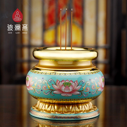 香炉家用室内供奉烧香的香炉供佛珐琅彩色上香炉佛具用品大全