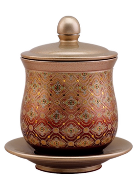 供水杯圣水杯家用财神观音净水杯珐琅彩色铜贡水杯神台珐琅彩色