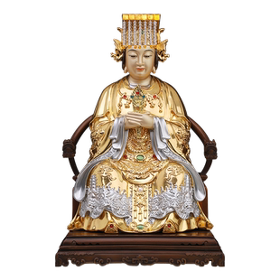 骏澜斋铜妈祖娘娘天上圣母天后娘娘海神妈祖神像佛像工艺品摆件