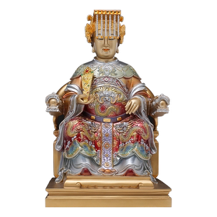 铜妈祖娘娘佛像天上圣母天后海神像供奉客厅工艺饰品摆件