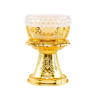 玻璃烛台家用供佛供灯莲花酥油灯座蜡烛台 供佛灯架底座灯座