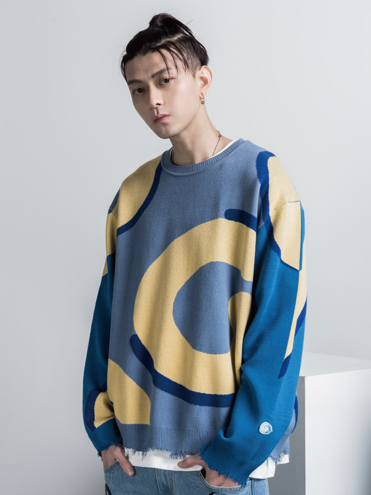 对决联名冰块蓝波动拳毛衣男街霸