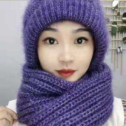 加绒加厚女士帽子冬季女保暖冬天帽子围巾一体松鼠绒网红款风雪帽