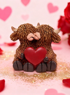 Valentine's Day Highland w Resin Ornaments American Scottish