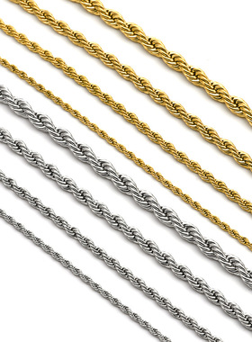 Stainless Steel Twist Chain Fashionable Simple Twisted Rope