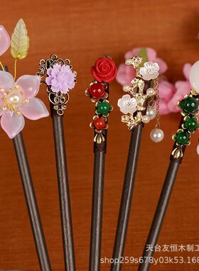 Antique Simple Tassel Hair Accessories Vintage Wooden Hairpi
