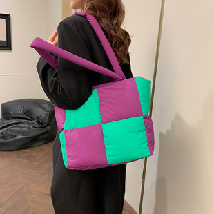 Capacity tton Bag end High Soft Large Women Tote Puff