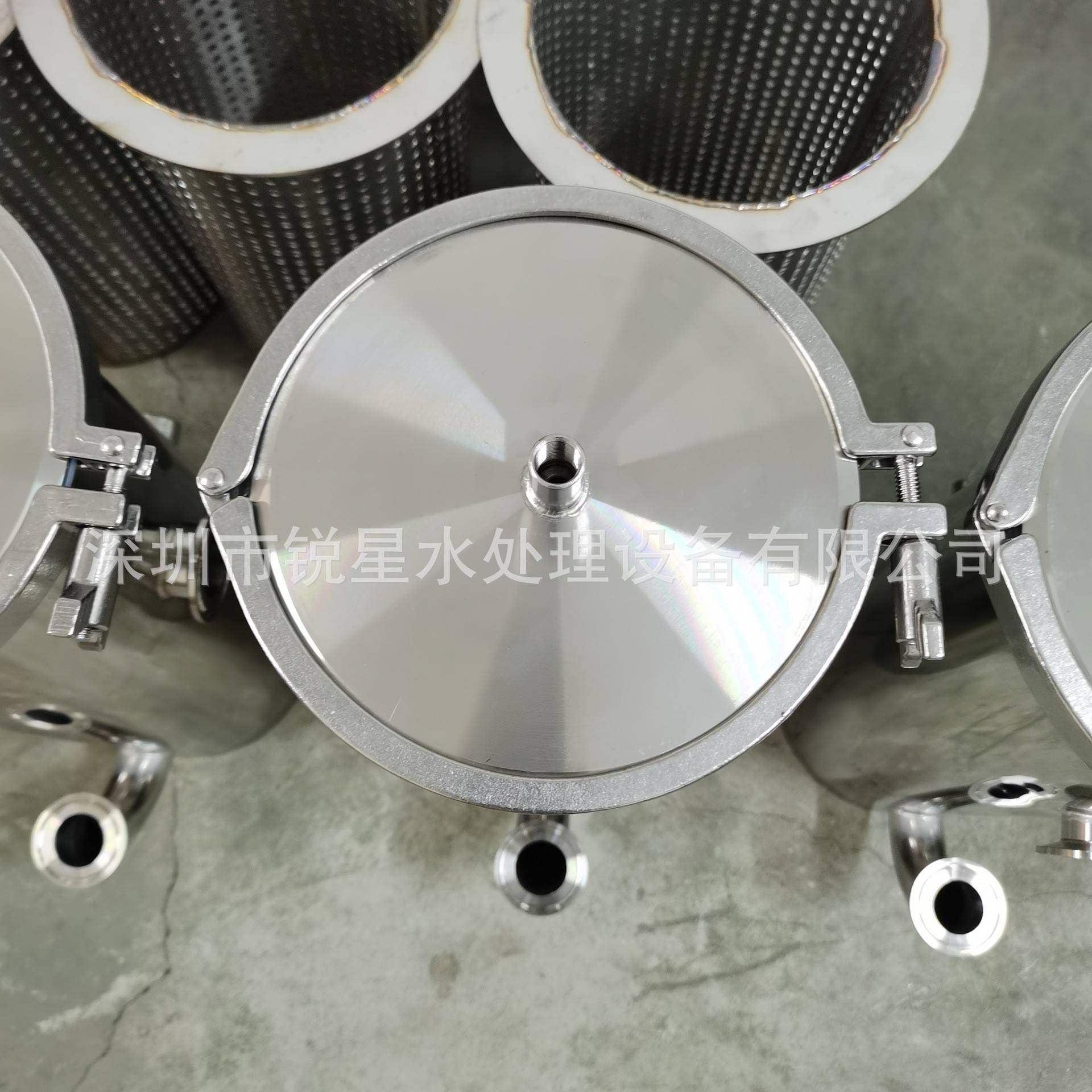 304材质水处理保安精密过滤器3芯10寸重型卡箍折叠滤芯用过滤器