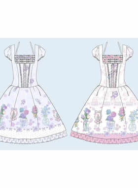 【海蓝桃】花雾子sp型lolita裙子洛丽塔日常夏季意向金