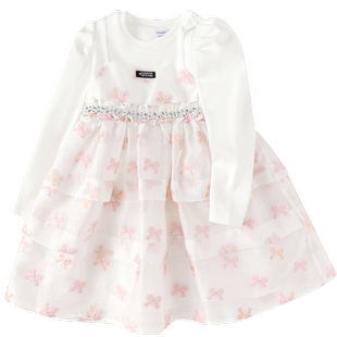 【ARtE PURA】巴拉巴拉童装儿童连衣裙女童秋装提花公主裙假两件