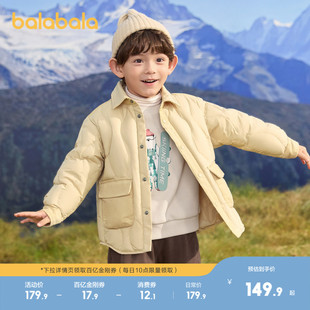 外套拼接上衣流行舒适户外潮款 巴拉巴拉男童羽绒服冬装 工装 式 衬衫