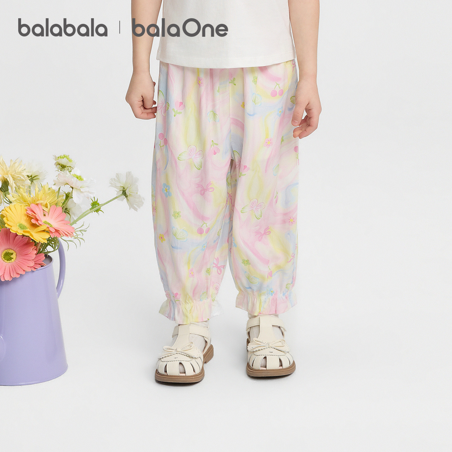 巴拉巴拉儿童裤子男童女童夏季防蚊裤小童宝宝透气外出休闲裤印花