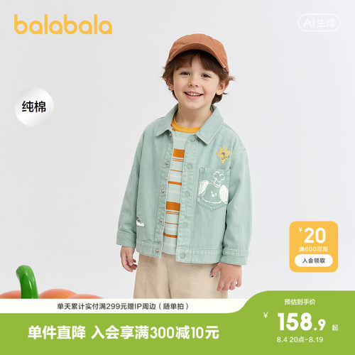 巴拉巴拉外套男卡通印花休闲上衣