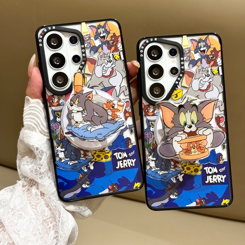 适用于Samsung S26Ultra 卡通猫和老鼠磁吸TPU+PC保护套 Galaxy S25Plus S24 S23U手机壳