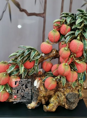 陶瓷石湾公仔荔枝生意兴隆工艺品