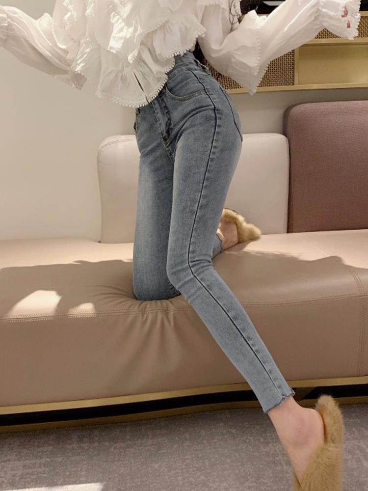 2019新款秋季女裤子复古百搭女士牛仔裤修身显瘦小脚高腰铅笔裤|msdalam kategori Butik wanita / wanita, seluar jeans - dari Buy2taobao.com untuk memberikan perkhidmatan ejen Taobao profesional membeli