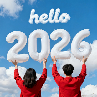 新款2026新年元旦大号数字气球跨年派对活动店铺装饰布置铝膜拍照