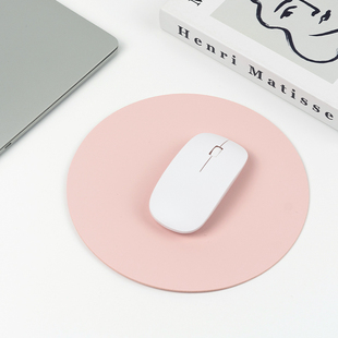 简约圆形鼠标垫粉色办公桌垫电脑配件学生圆形鼠标垫灰色黑色