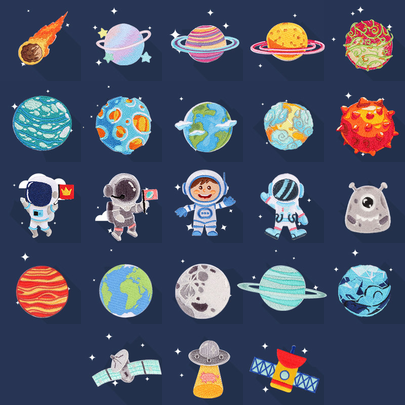 刺绣贴可爱星球宇宙太空宇航员自粘布贴ipad可熨烫可缝衣服补丁贴在类目 居家布艺, 缝纫DIY材料、工具及成品, 缝纫DIY配件/辅料/配饰, 布贴中 - 来自Buy2taobao.com提供专业的淘宝代购服务