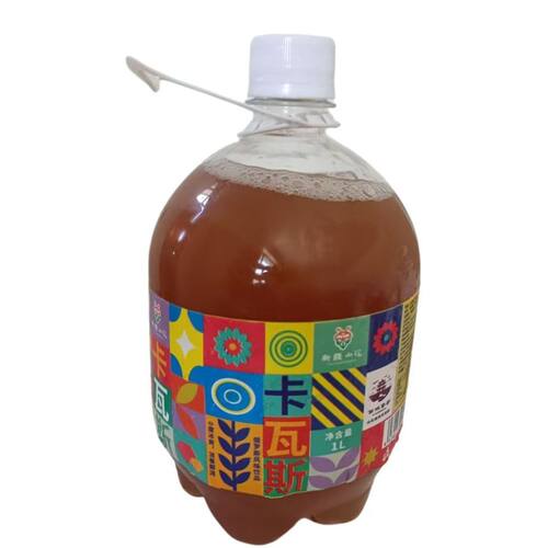 伊犁山花卡瓦斯蜂蜜发酵特色风味饮料瓶装夜市烧烤格瓦斯1L原味