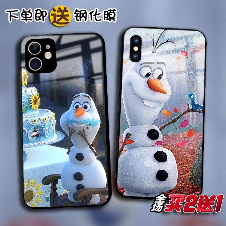 Olaf雪宝冰雪奇缘适用苹果14plus 13promax 12mini任意机型11pro XSmax XR手机壳876plus定制SE3 2