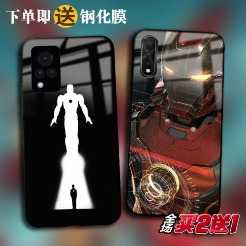 漫威钢铁侠适用于OPPO FindX3 2 R15 r17pro玻璃a32 72手机壳A8 9