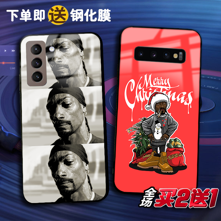 Snoop dogg狗爷适用三星note21ultra 10+定制S20FE 9 8玻璃手机壳