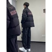 立领保暖宽松个性 冬季 外套 潮牌轻薄90白鸭绒羽绒服男款 WASSUP美式