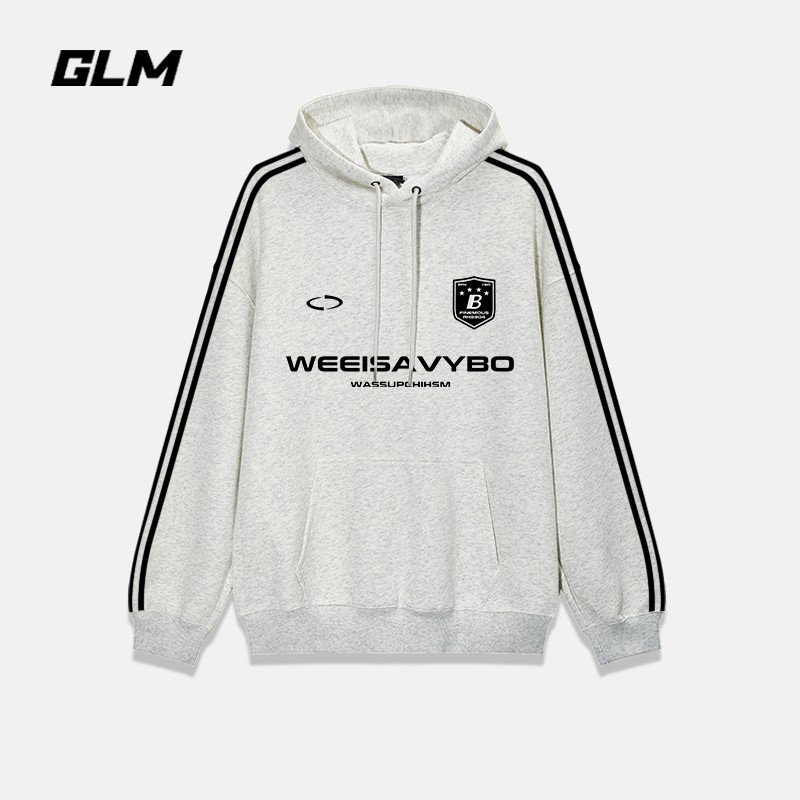 GLM国潮复古连帽卫衣男女2025春秋季新款宽松套头潮牌原创上衣男