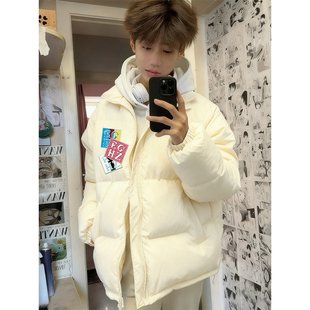 WASSUP街头潮牌90白鸭绒轻薄羽绒服男款冬季学生百搭加厚保暖外套