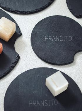 PRANSITO元渡睡叶北欧石托盘洗手台置物香薰水摆件收纳展示烛台盘