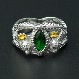 925银 指环王魔戒 阿拉贡戒指男 巴拉赫之戒 包邮