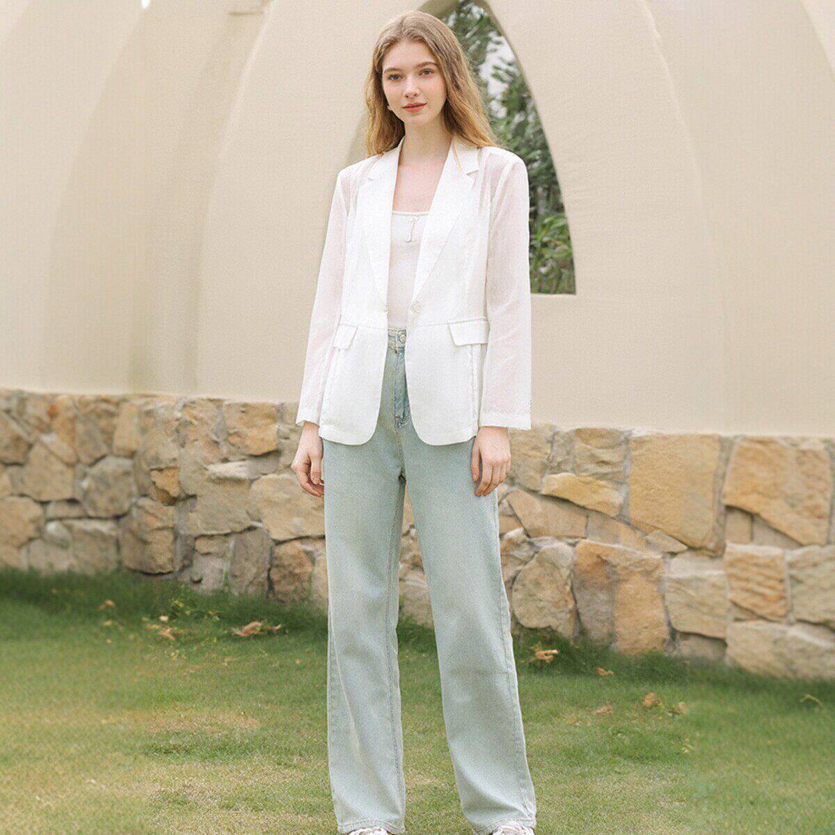 专柜价899【宸】天丝气质干练一粒扣轻薄小西装品牌撤柜26春外套 - 淘宝联盟商品