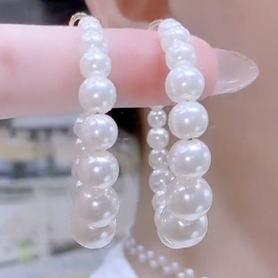 耳环设计感洋气新款 高级感气质小众个性 耳饰银针 珍珠耳圈韩式 法式