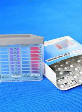 泳池检测盒PH新款游泳池测试盒水质检验cl余氯DPD补充片测试 包邮