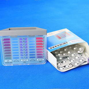 包邮 泳池检测盒PH新款 游泳池测试盒水质检验cl余氯DPD补充片测试