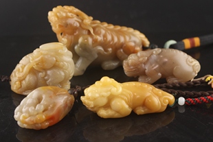 寿山石雕古兽貔貅手件把玩饰品精品古玩玉石雕刻手工艺术礼品收藏