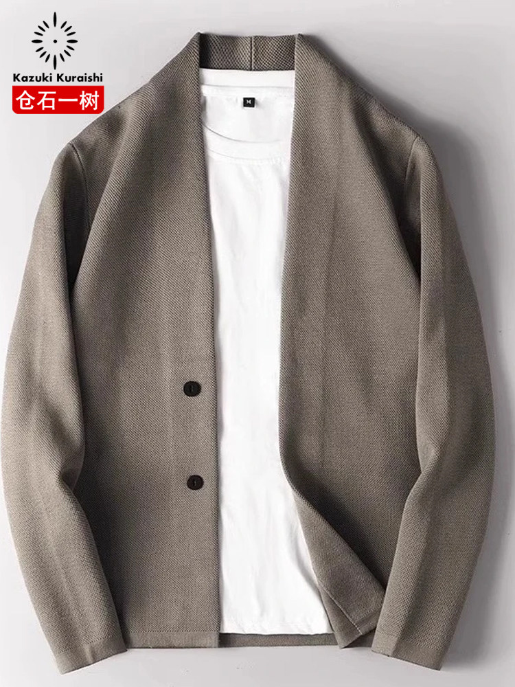 仓石一树春秋季宽松开衫毛衣男新款纯色长袖针织V领外套披肩线衣,男装,针织衫/毛衣,淘宝优惠券,粉丝福利购,淘宝优惠卷