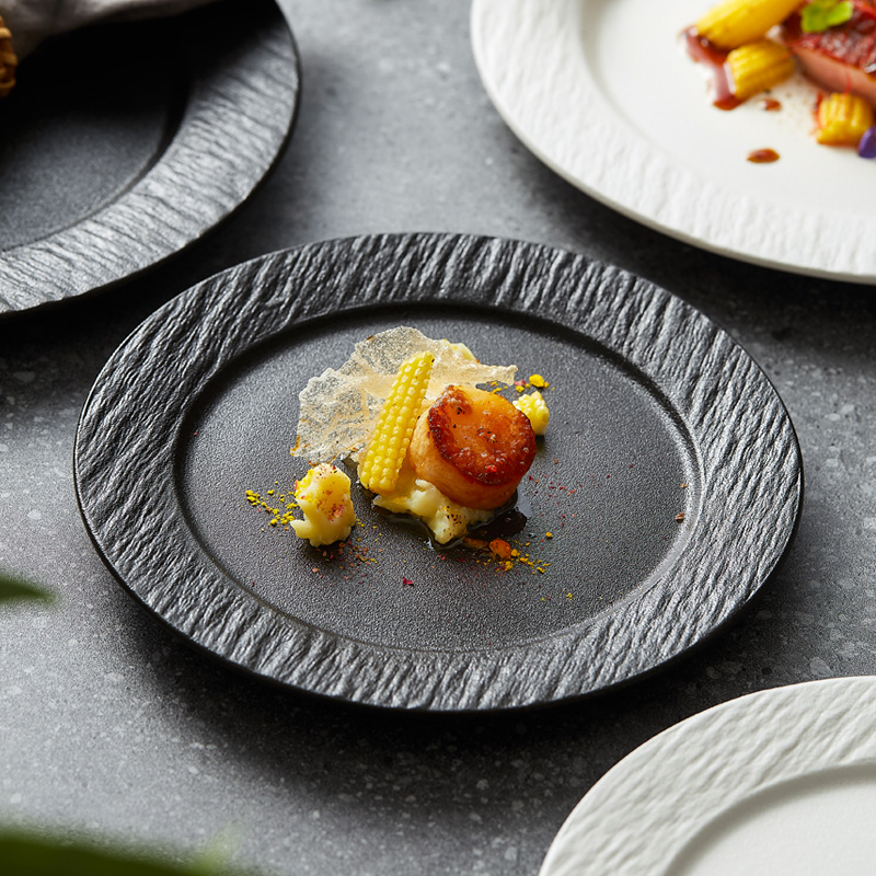 陶瓷平盘白色盘子高级感菜盘家用早餐盘西餐盘牛排盘子商用意面盘