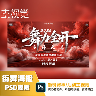街舞展演公演整套海报模板源文件街舞海报设计素材PSD源文件模板
