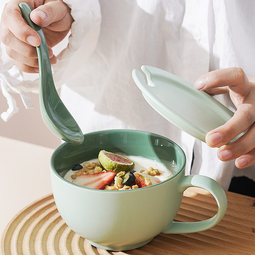 大容量可微波炉加热陶瓷燕麦杯