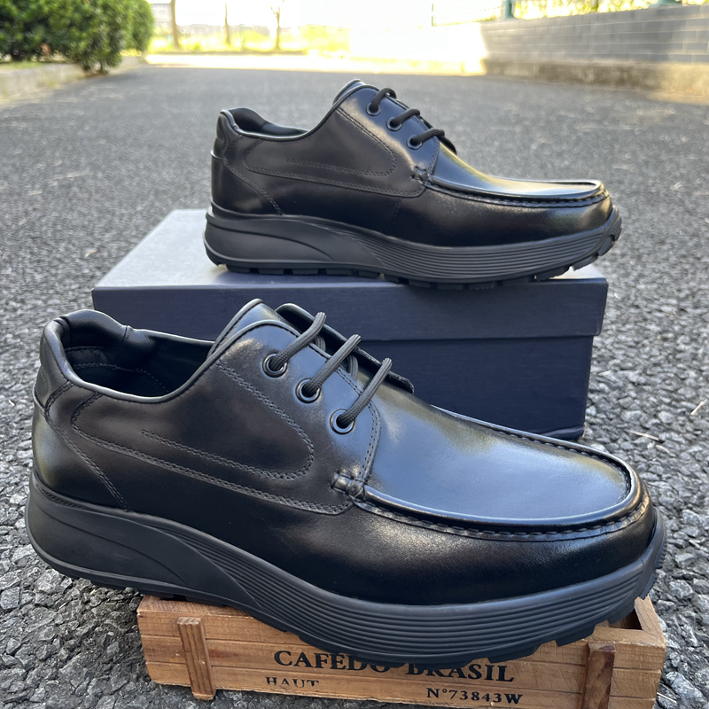 外贸撤柜清仓新款男鞋真皮厚底增高舒适软皮商务休闲男士皮鞋办公