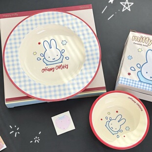 女生可爱餐具套装儿童早餐盘子个人专用陶瓷饭碗独特漂亮好看碗盘