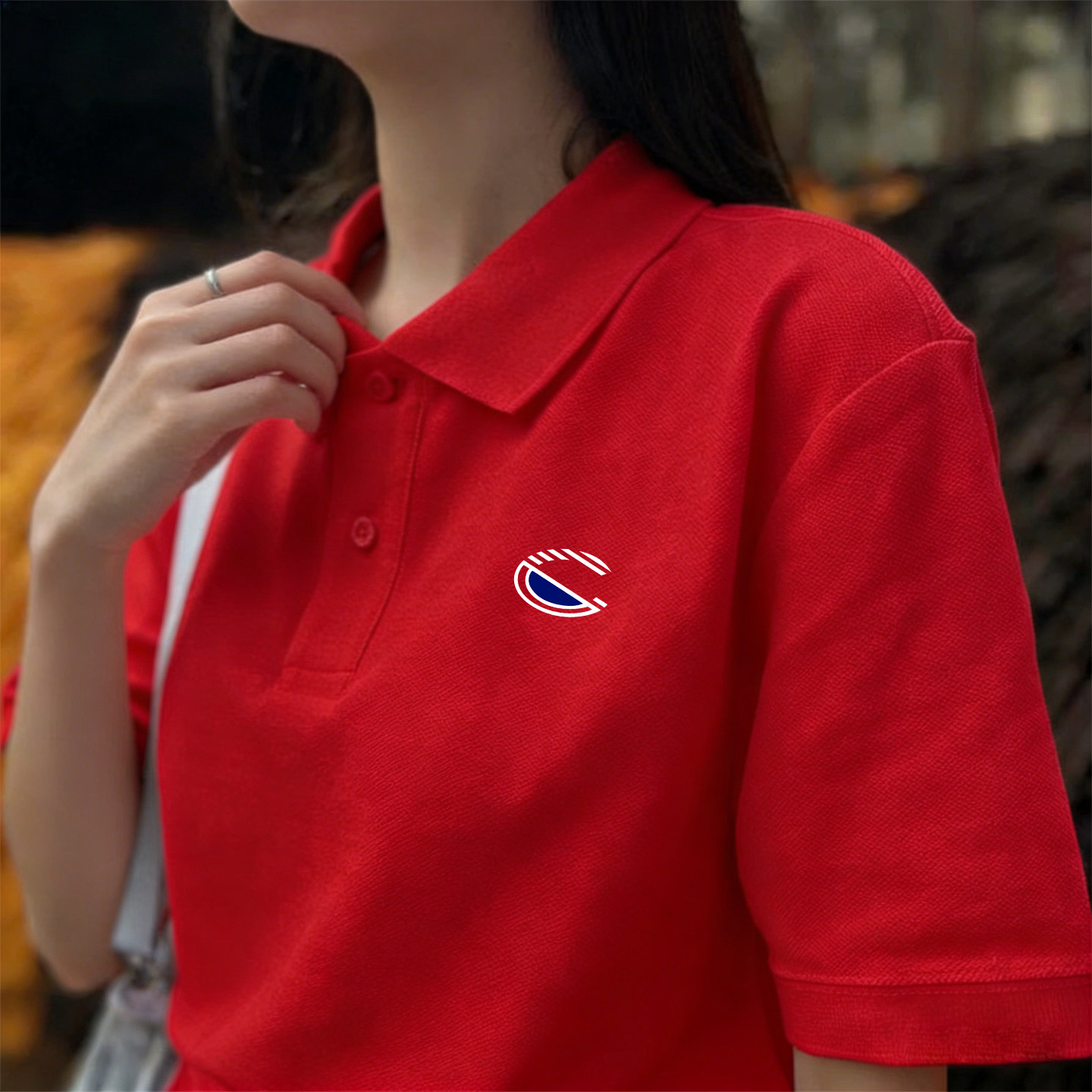 季冠军POLO衫短袖t恤女2026新款时尚情侣宽松潮流学院正装棉上衣
