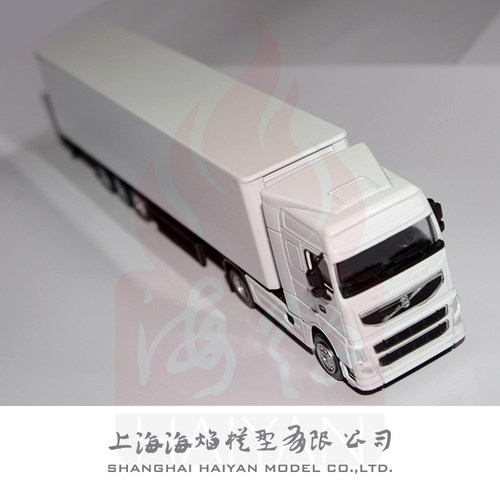 沃尔沃187白色运输摆件玩具汽车