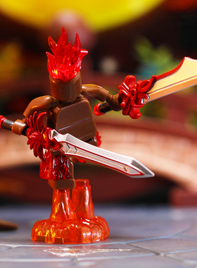 超可动MOC积木人仔DIY男孩武器剑士拳师法师第三方特效拼装玩具