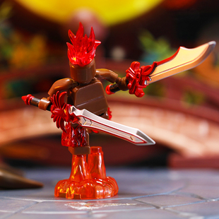 超可动MOC积木人仔DIY男孩武器剑士拳师法师第三方特效拼装 玩具