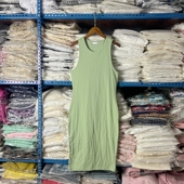 秋冬新款 显瘦纯色连衣裙 显背心裙修身 糖果色连衣裙女百搭无袖 时尚