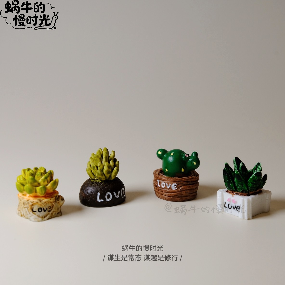 多肉植物小摆件 树脂仿真绿植微景观 桌面书房阳台装饰品套餐组合